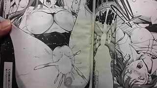 Many times bukkake in erotic comic book (1)