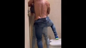 fucking rough and loudly bareback on the bathroom like animals