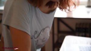 cute teen masturbates watching porno