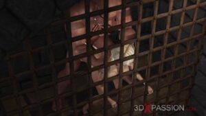 hot sex in the dungeon cute virgin gets fucked hard by a big monster