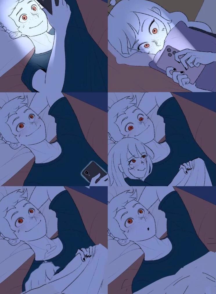 Couple Texting in Bed – Meme