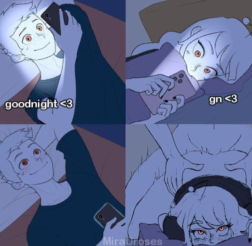 Couple Texting in Bed Meme2