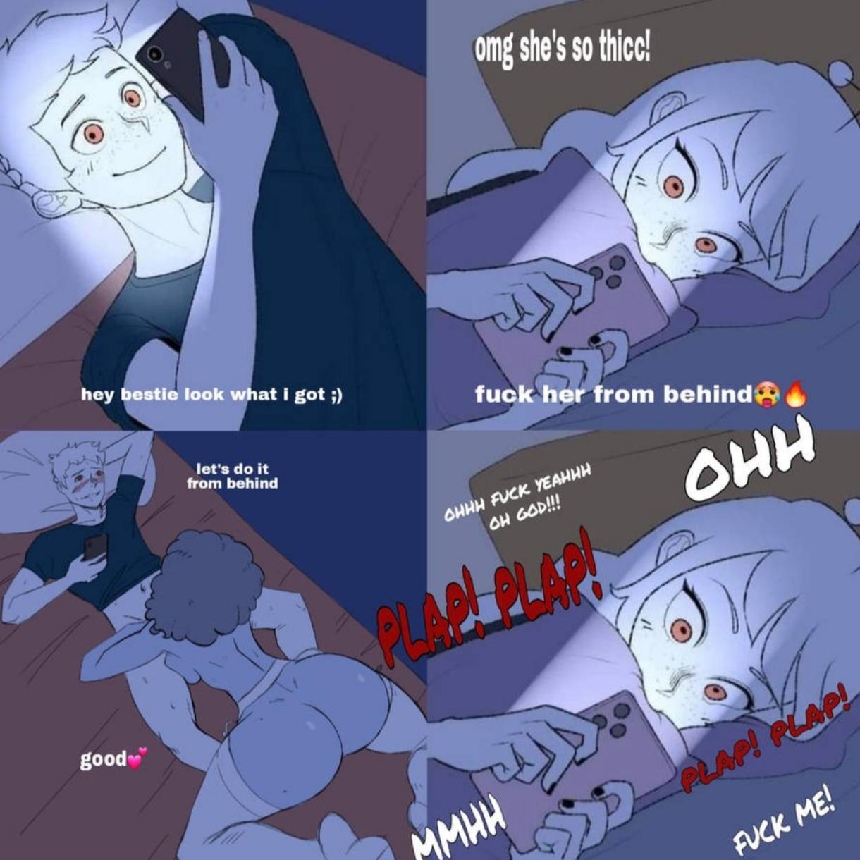 Couple Texting in Bed Meme8