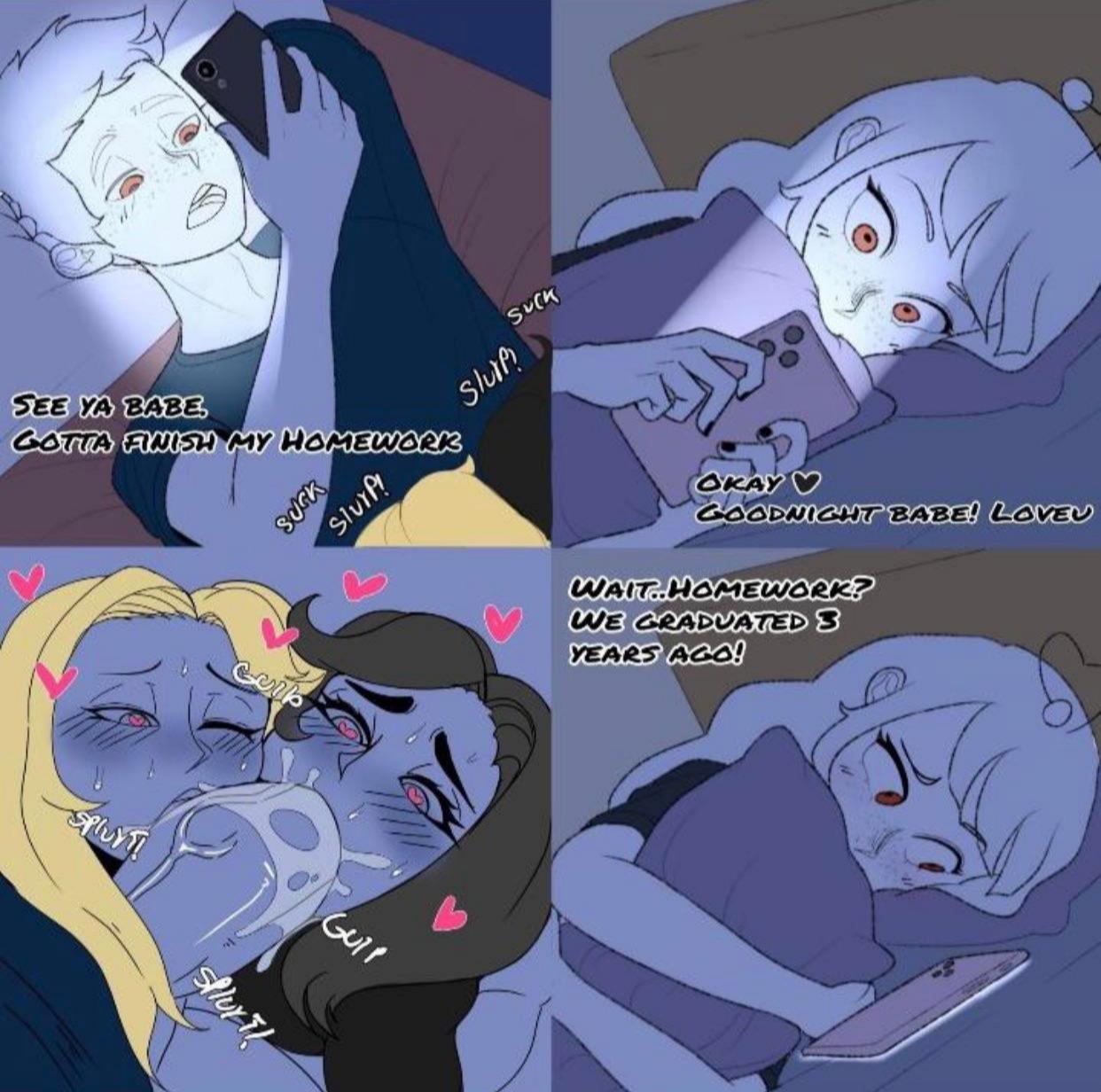 Couple Texting in Bed Meme9